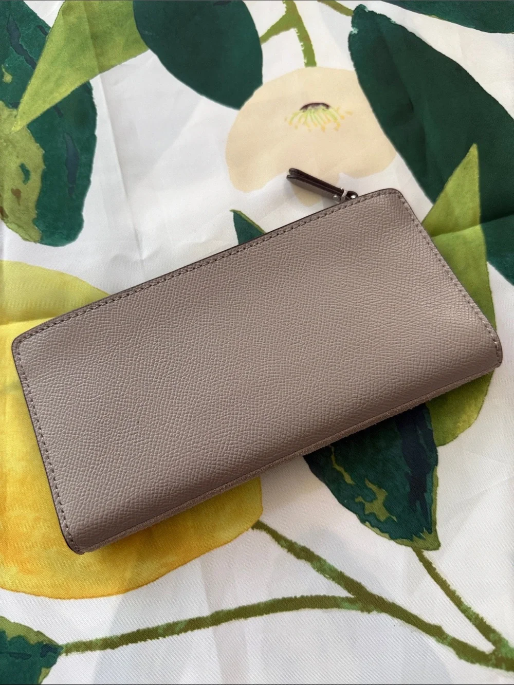 Michael Kors Taupe Suede Zip Wallet with Silver Stud Accents